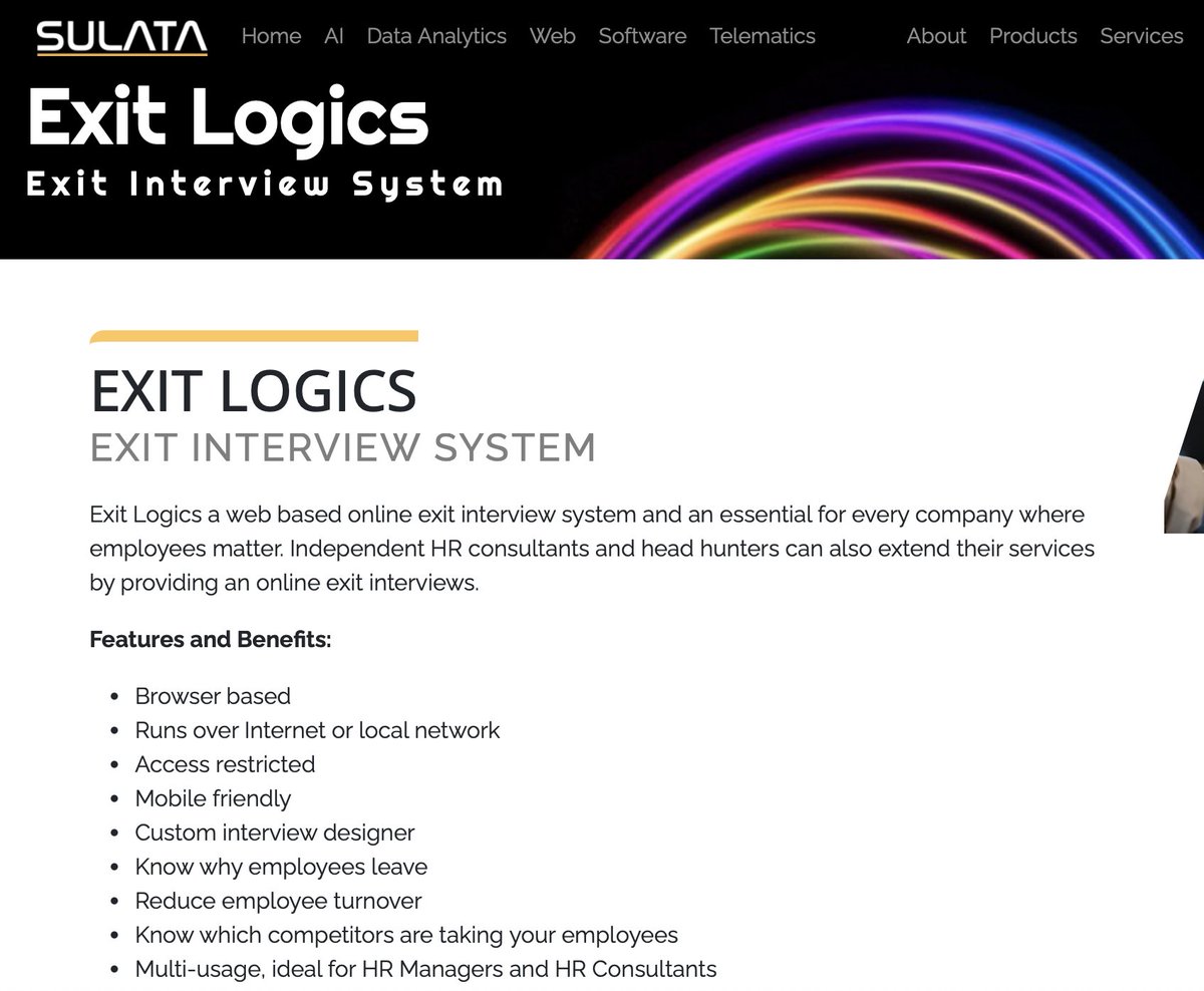 aamirbarry's tweet image. Exit Logics is a important HR tool to provides exit interview options to be completed at home, in office, or via mobile phones. Additionally, software provides analytics tools to process data collected from exit interview and provide real-time.
# #iPhoneApps, #ExitInSoftware