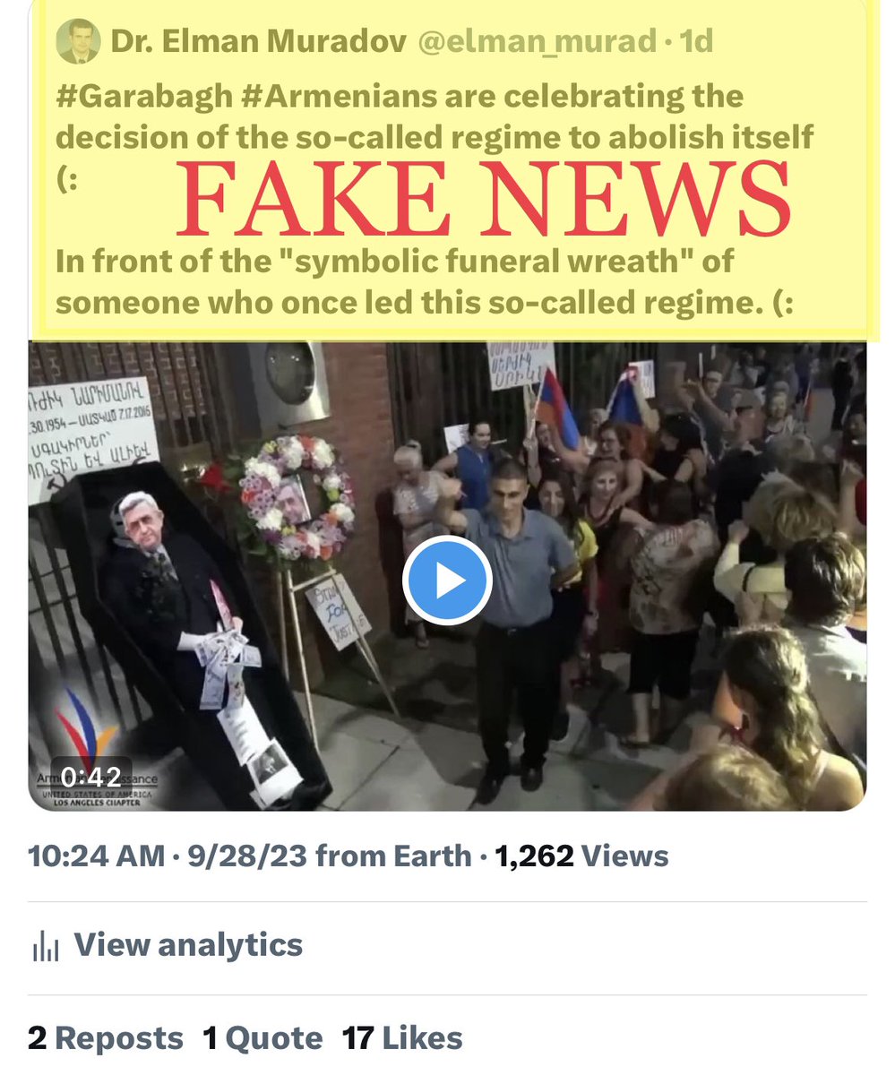 NowTal's tweet photo. A track record of #lies and distortions by #Azerbaijan’s #Propaganda|ists

These lies pose a danger to human life!

#ArmenianGenocide2020to2023
#StopArmenianGenocide2023 https://t.co/WRkwgOVaAQ