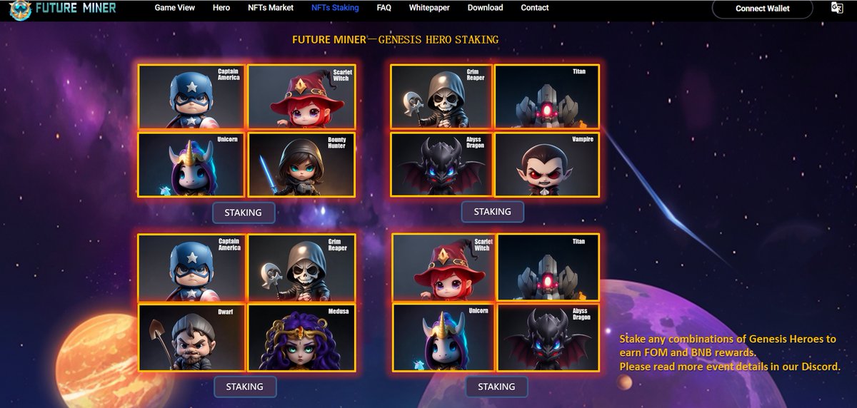 futureminer2023's tweet photo. Dear all:
After a period of preparation, Genesis Heroes Staking event will be launched soon. Please hold your Genesis Heroes and earn rewards in advance! ! !
#BSC #PlayToEarn #GAMEFI https://t.co/fR1RhL8ROA