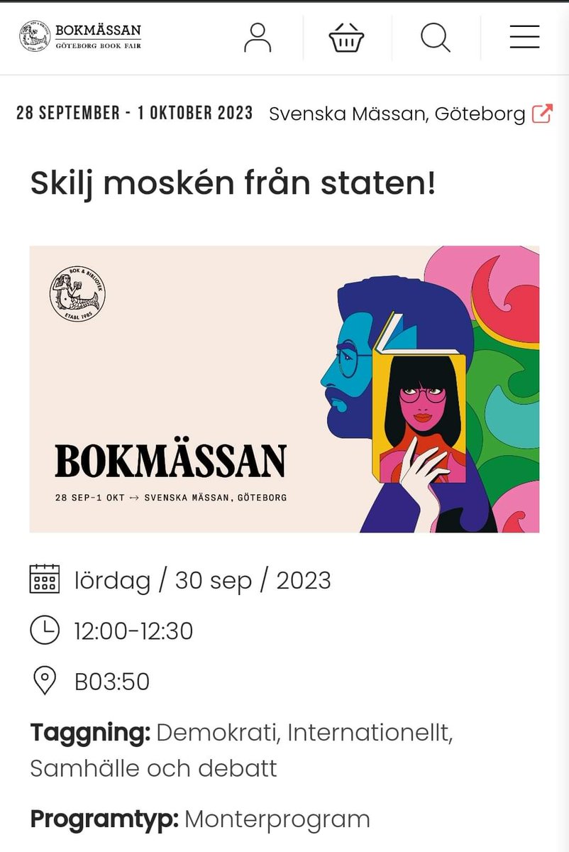 På väg till bokmässan, Göteborg. Deltar i samtal om: 
'Skilj moskén från staten!' 
&
 'Från antisemitism till hädelseförbud inom muslimska brödraskapets tänkande i Sverige'

Vi ses kanske där!