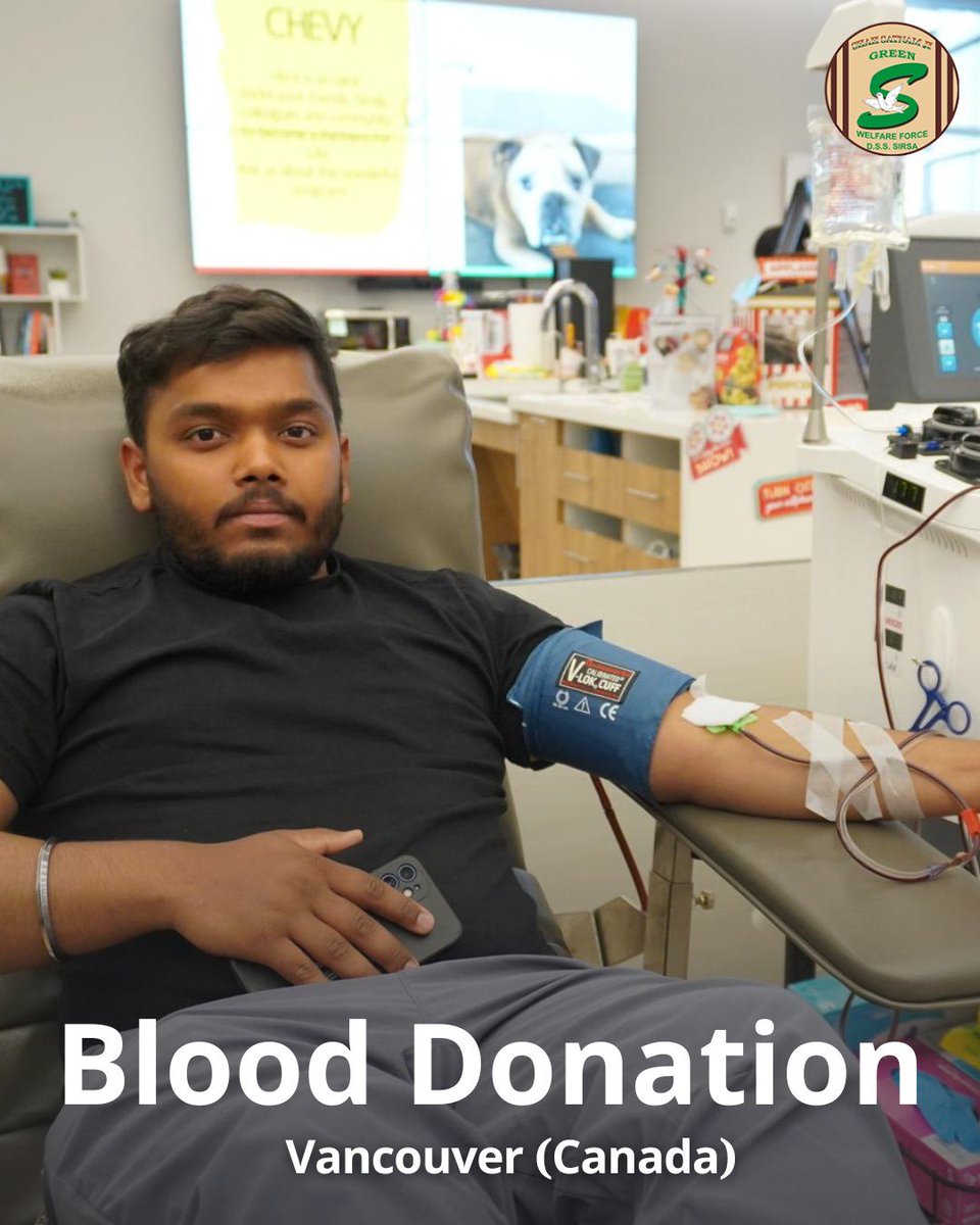 GreenSwelfares's tweet photo. Shah Satnam Ji Green 'S' Welfare Force Wing volunteers from Vancouver, Canada have selflessly donated blood to help patients in need. Each drop of blood is a lifeline for someone. Let's inspire more donations for a healthier world. #BloodDonation #TrueBloodPump #DeraSachaSauda https://t.co/a82kOX8ezT