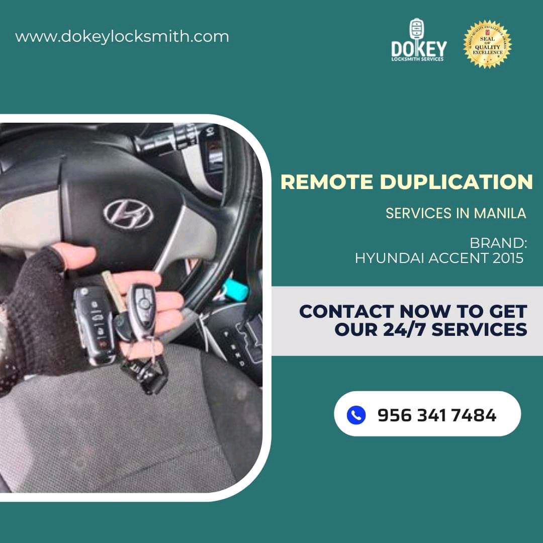 dokeylocksmith's tweet image. Project : Remote Duplication
Brand Model: Hyundai Accent  2015 
Location: Manila
#remoteduplication #HyundaiAccent #Manila 
To receive 24/7 quality services, contact us 9563417484