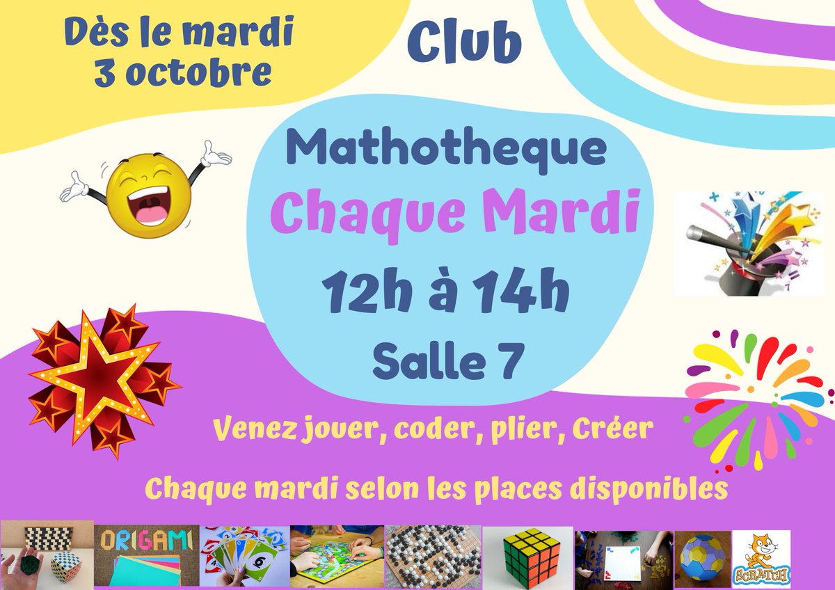 Mathalors's tweet photo. Ouverture du 1er club #MATHOTHEQUE au collège Prévert @actoulouse avec @LesMathsEnScene et d'autres partenaires
#Maths pour toutes et tous, vivantes et fun
Jouer, Créer, Coder @vittascience @codeenbois, Plier, Partager, Découvrir #Sacsamaths, Devenir #MaisonPoincaré ;-)
Et vous? https://t.co/nLi2K0PS2t