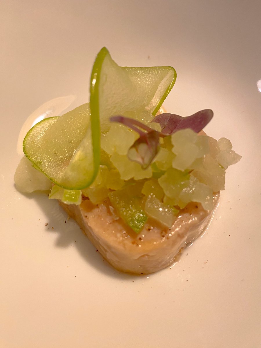 corviniano's tweet photo. 🍽 El Taller de Seve Diaz - Puerto de La Cruz - Santa Cruz de Tenerife - @eltallersevediaz

👨‍🍳 Seve Diez Yanes @sevediazyanes 

➡️ Foie micuit y manzana verde en texturas. 🔝🔝🔝

#fotogastronomica #fotografiagastronomica #gastronomia #foodphotography #restaurantestenerife https://t.co/gqW8yR6Bgl