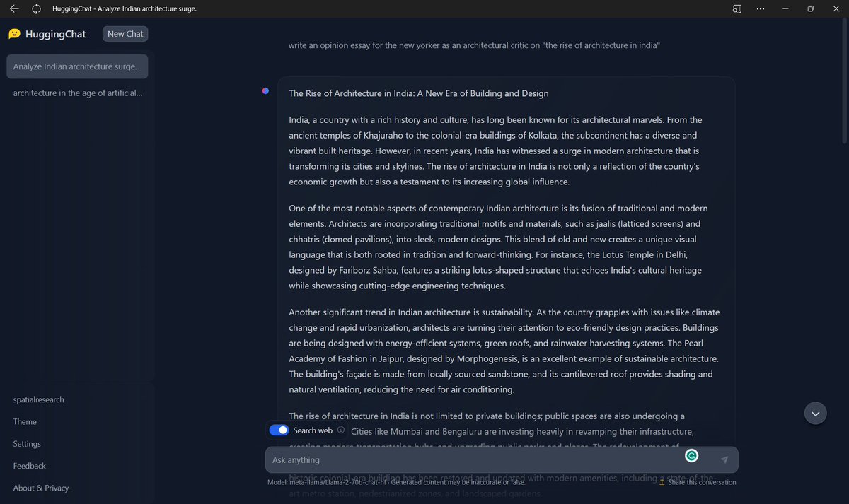 shoppingtheatre's tweet image. while everyone is pushing how cool #GPT4 is, #llama on #huggingchat seems much nicer to read than #ChatGPT