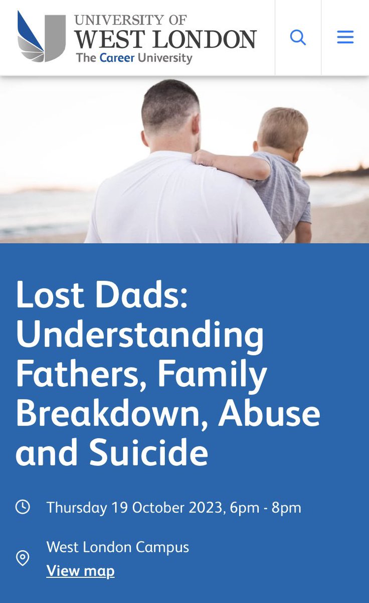 Anyone denying fatherlessness is a problem in the U.K. attend this lecture first or admit you’re just a misandrist man hater. 

uwl.ac.uk/whats-on/lost-…