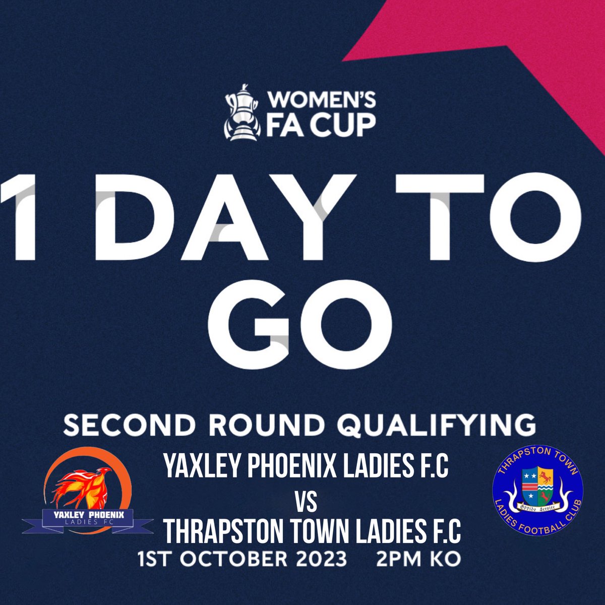 Yaxley Phoenix Ladies FC (@yaxleyphoenixfc) on Twitter photo 🚨Next up..& 1 day to go🚨 The Phoenix’s make club history in the greatest competition …the @FACupWomens ⚽️💙🧡
If you’re a female footballer, it’s THE cup competition to be in…⚽️⚽️⚽️
#wearePhoenixs
#playingwithsmiles
#inthecup
<a href="/yaxleyfc/">YaxleyFC</a> <a href="/HuntsFA/">Huntingdonshire FA</a> <a href="/HerGameToo/">Her Game Too</a> <a href="/hafmediauk/">hafmediauk</a> 📸 🚨Next up..& 1 day to go🚨 The Phoenix’s make club history in the greatest competition …the @FACupWomens ⚽️💙🧡
If you’re a female footballer, it’s THE cup competition to be in…⚽️⚽️⚽️
#wearePhoenixs
#playingwithsmiles
#inthecup
<a href="/yaxleyfc/">YaxleyFC</a> <a href="/HuntsFA/">Huntingdonshire FA</a> <a href="/HerGameToo/">Her Game Too</a> <a href="/hafmediauk/">hafmediauk</a> 📸