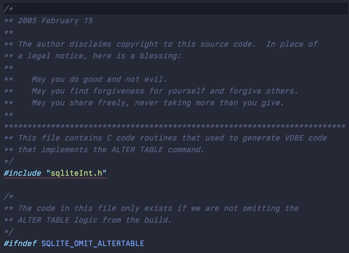2005년 2월 15일

이 코드의 작성자는 저작권을 포기합니다. 법률적 경고 대신 축복을 남기겠습니다:

- 악이 아니라 선을 행하십시오. 
- 스스로를 용서하고 또 타인을 용서하십시오. 
- 자유롭게 공유하고, 남들에게 주는 것 이상으로 가져가지 마십시오.