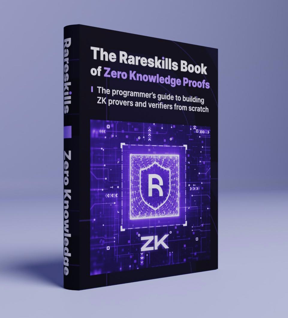 The next time someone asks you how to REALLY learn zero knowledge proofs, refer them to... The RareSkills Book of Zero Knowledge: rareskills.io/zk-book 14 chapters long (and growing), it is an open source version of our zk bootcamp. This is the same educational material our…