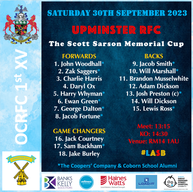*1st XV Squad*
Saturday 30th September 2023
oldcooperiansrfc.com/news/1st-xv-sq…