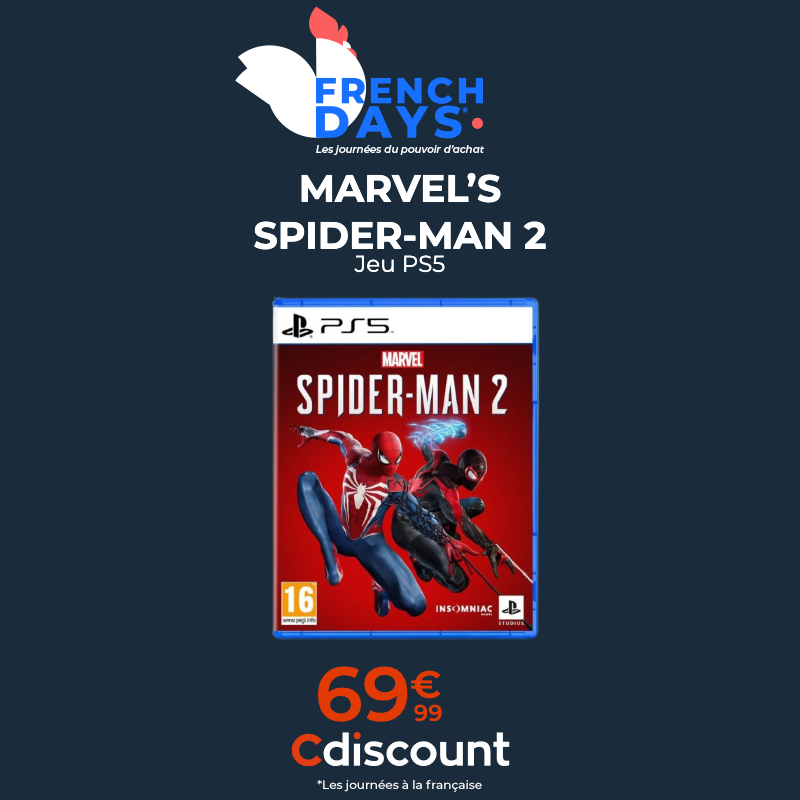 🔵 MARVEL’S SPIDER-MAN 2 - Jeu PS5

Précommande, livraison dès le 20/10

#CdiscountFrenchDays
