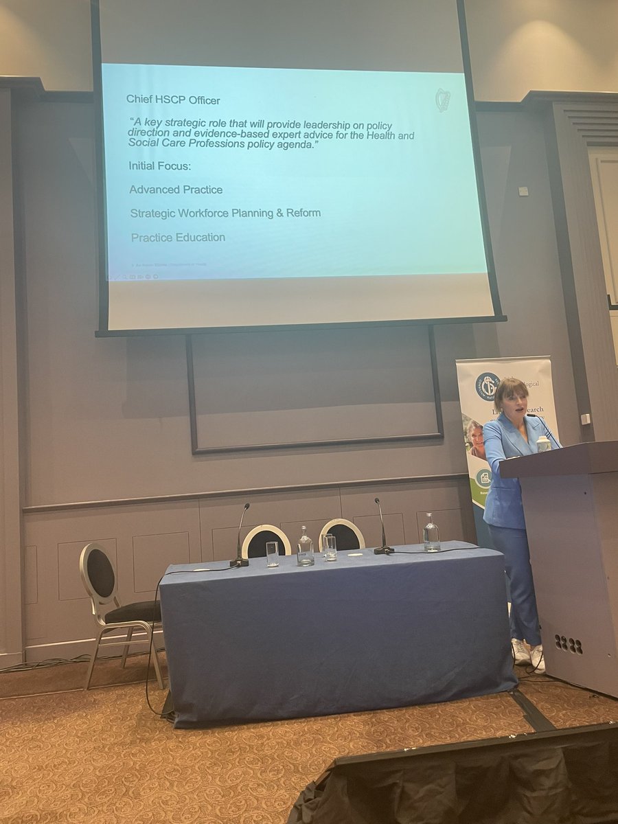 “Empowered HSCPs empower HSCPs” Powerful & inspiring address to #HSCPs by @SteedFiona, Chief HSCP Officer @roinnslainte Thought provoking discussion on evidence-based ageing research to inform policy direction @irishgerontsoc