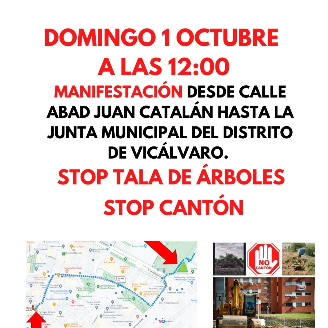 Desde la AMPA nos sumamos a la manifestación de un barrio entero para parar las obras d un cantón sin explicaciones, sin proyectos, con talas de árboles, destruyendo nuestro pulmón verde
Paremos las obras YA 
#SalvemosNuestroParque
#ParadObrasYA
#ReubicacionEnPoligono
#StopCanton