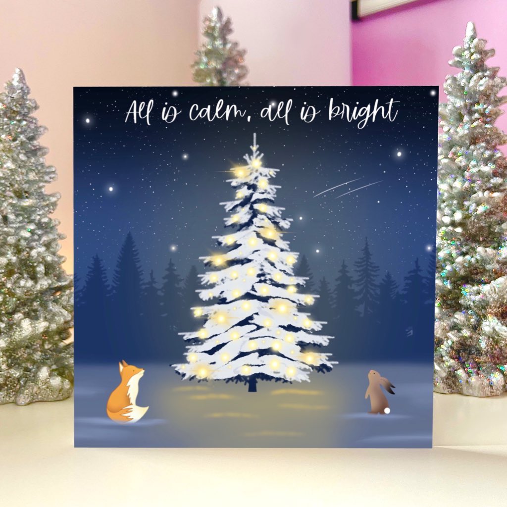 All is calm, all is bright 🎄 Pack of five Christmas greeting cards ⭐️ #UKGiftAM #UKGiftHour #CWordSeptember #Christmas #ChristmasTree #Christmascards #greetingcards #etsyuk #etsyshop #giftideas #shopsmalluk #shopindie heatherwdesigns.etsy.com/listing/155747…