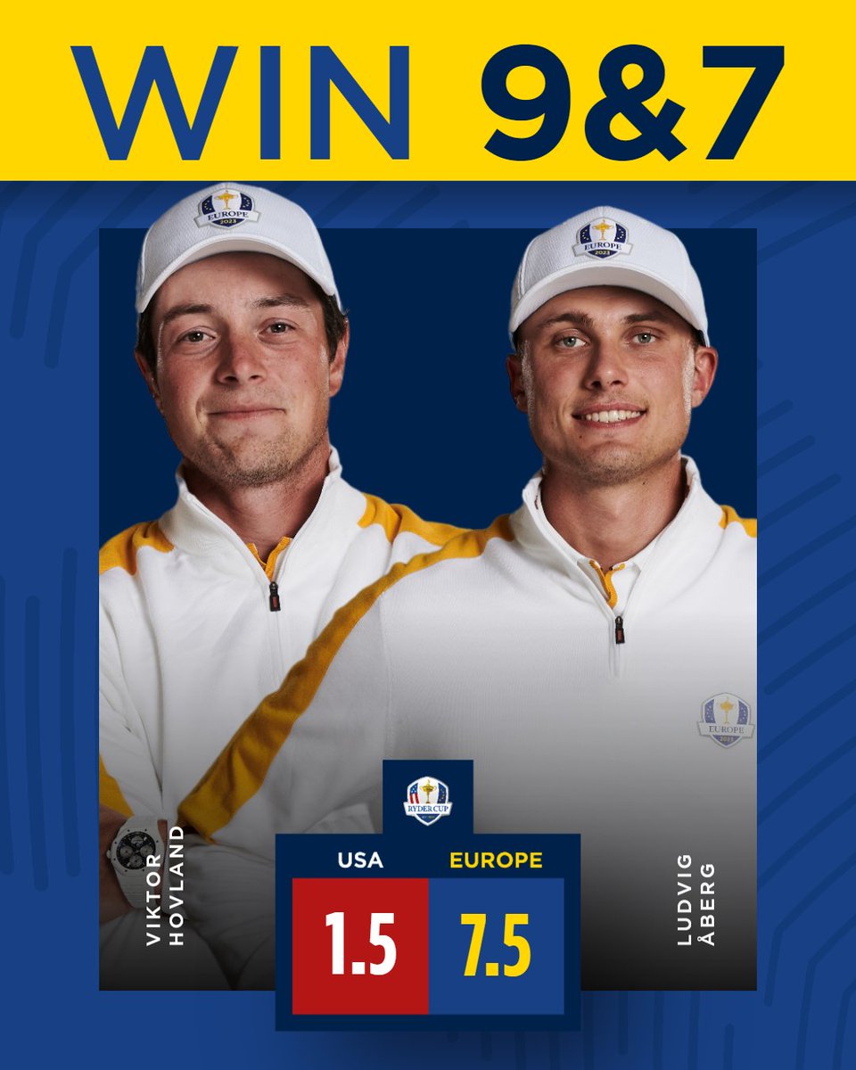 The largest ever winning margin in a Ryder Cup foursomes match 👏 #TeamEurope | #RyderCup