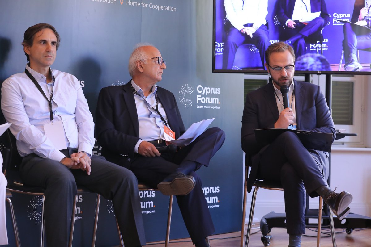 CyprusInstitute's tweet photo. Today, on the stage of #CyprusForum at #SteliosFoundation “Flexibility As A Driver For #Innovation: The Case Of Regulatory Sandboxes” by
@CyprusInstitute with @riapan82, @ChryssesN,
@BobDHaeseleer, @PVasquezHad, @alexapo1980
and our colleague, Dr Konstantinos Kleovoulou. https://t.co/A1mjVYbuys