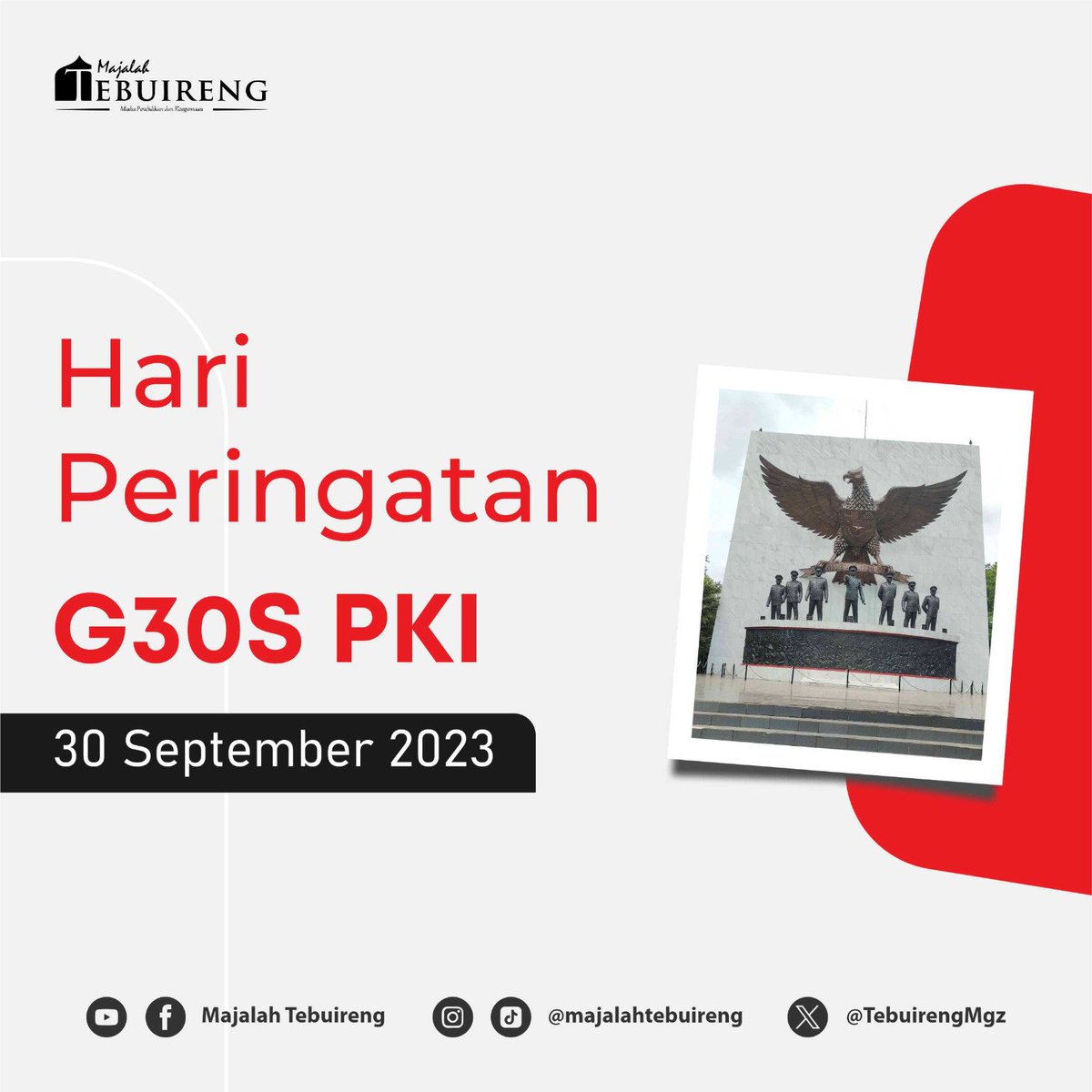 TebuirengMgz's tweet photo. Alfatihah untuk pahlawan dan korban. G30S PKI
#majalahtebuireng #pustakatebuireng #tebuirengonline #maksi #ceritatebuireng #gusivan #gusmirza #santrikeren #santrionline #pesantrenstory #tebuireng #kiaitebuireng #fyp #kiaihasyimasyari #alanu #santri #tebuirengputri https://t.co/svrHri9iJs
