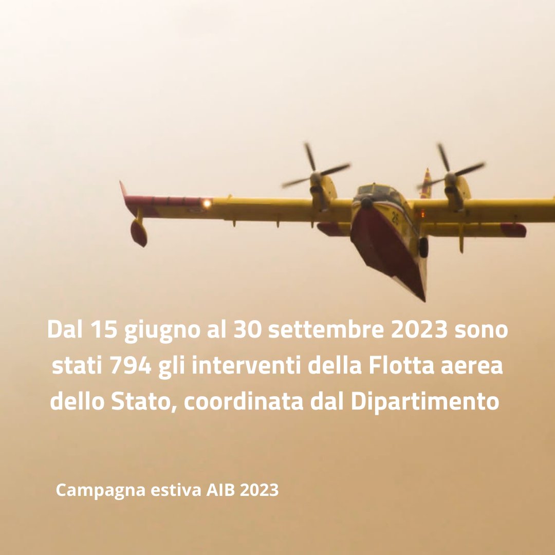 DPCgov's tweet photo. Oggi #30settembre si chiude la campagna antincendio boschivo 2023. Richieste di supporto della Flotta aerea dello Stato in calo del 28% rispetto all'estate scorsa 👉 https://t.co/hTf0Vq9FZ9 https://t.co/F6KgJSRUqX