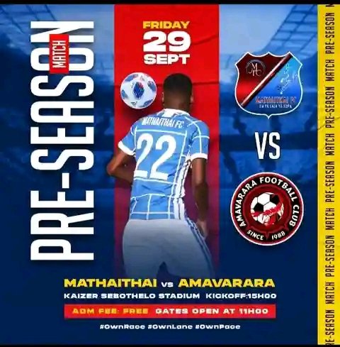 Preseason games
1st game
Full-time Score 
Mathaithai Football Club 1 - 0 Amavarara FC
⚽Tshepiso

2nd game
Fulltime score
Mathaithai Football Club 0-0 Amavarara FC

#Sebeteboys
#OwnRaceOwnPaceOwnLane