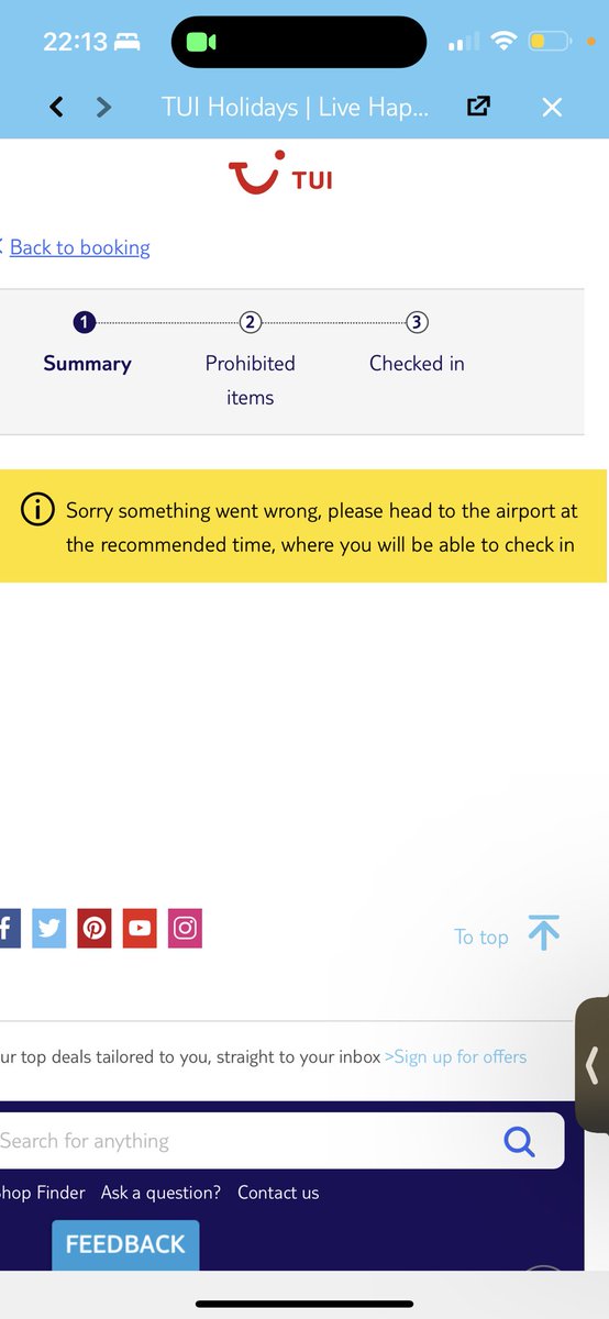Trimmble7's tweet photo. @TUIUK is there a problem with the website? Our party is travelling from two different locations and we both have the same error? @jamie_trimm https://t.co/uorYeM3vOu