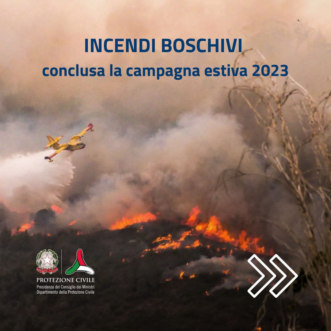 DPCgov's tweet photo. Oggi #30settembre si chiude la campagna antincendio boschivo 2023. Richieste di supporto della Flotta aerea dello Stato in calo del 28% rispetto all'estate scorsa 👉 https://t.co/hTf0Vq9FZ9 https://t.co/F6KgJSRUqX
