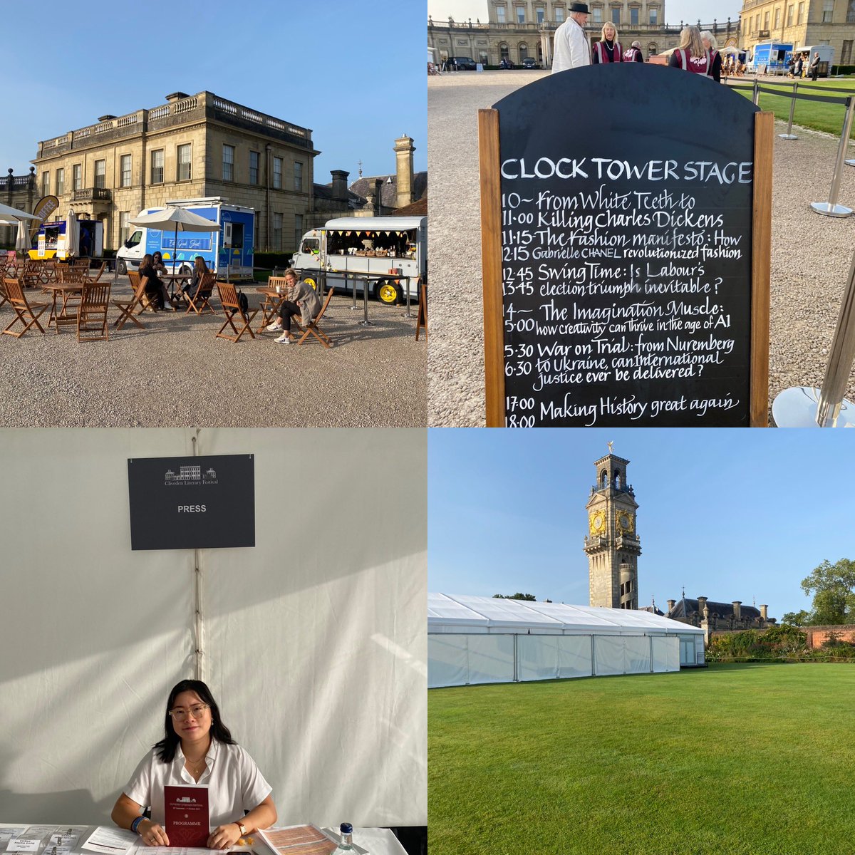 A beautiful morning @clivedenlitfest & the Midas team is ready for a busy day & some amazing events with brilliant authors including Zadie Smith, Maggie O’Farrell, Katherine Rundell, Simon Sebag Montefiore, Phillippe Sands, Emily Maitliss, Mary Beard & more.