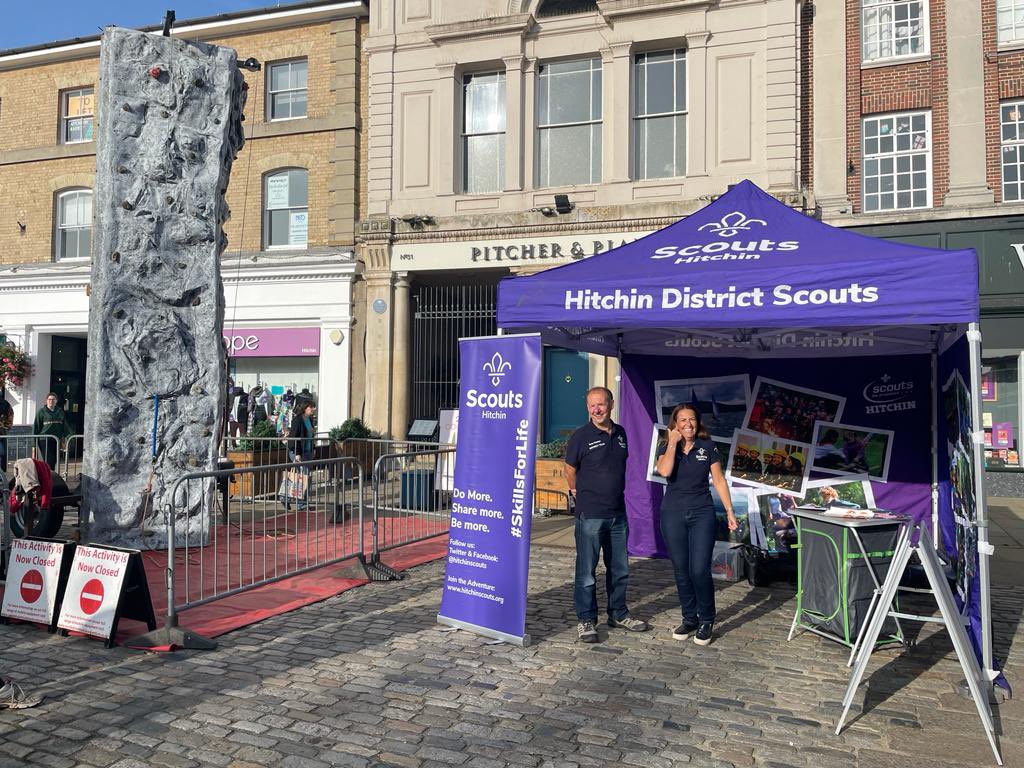 Hitchin Scouts @ Town Centre Day. Come see us between 10AM - 3PM and give the climbing wall a go!