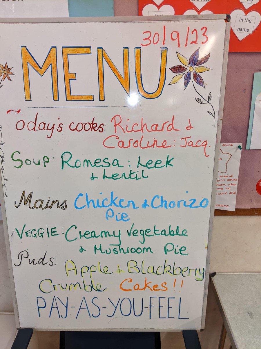 Here’s todays Menu! Head down to Barnhill Methodist Church between 12-2pm and give it a try!

We also have 13 crates of tinned peas, donated this morning by Aldi, in the Pantry - open from 10.30am.

As always, everything is pay as you feel!
