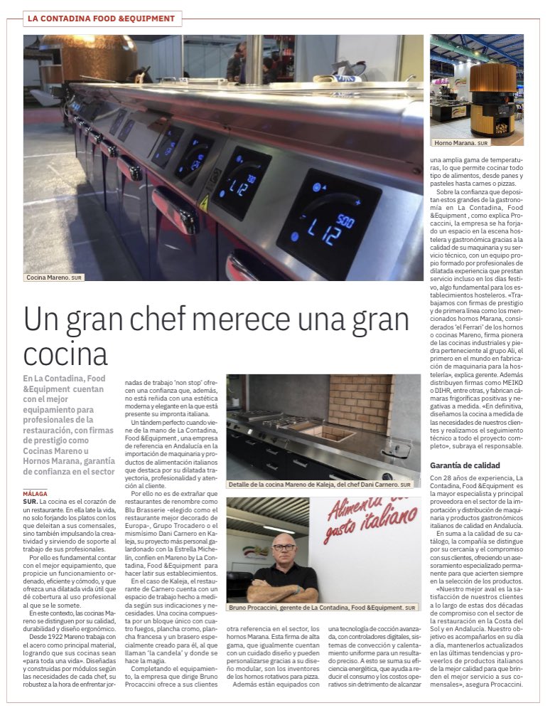 LaContadinaFood's tweet photo. 👉❤️ Hoy en @Malagaenlamesa de Sur 
👉❤️La Contadina, Food &amp; Equipment
nos acerca a su línea de equipamiento de la mano de @danicarnero1 top 
#cocinasconestrella #Alimentatigustoitaliano
#Mareno https://t.co/cDt5XlYm98