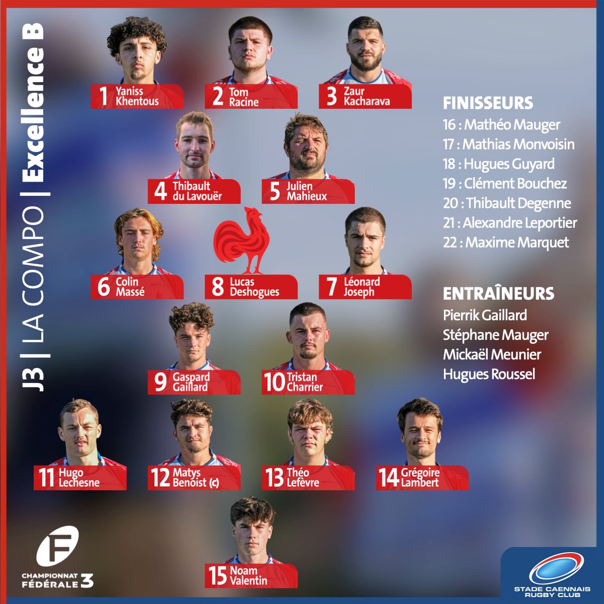 StadeCaennaisRC's tweet image. La Compo est là !

Pour cette 3e journée de Fédérale 3, le SCRC se déplace pour affronter le RC Pont-Audemer. 

La Compo est présentée par OMB Vassard Immobilier, partenaire du Stade Caennais Rugby Club.

#rugby #rugbyclub #fed3