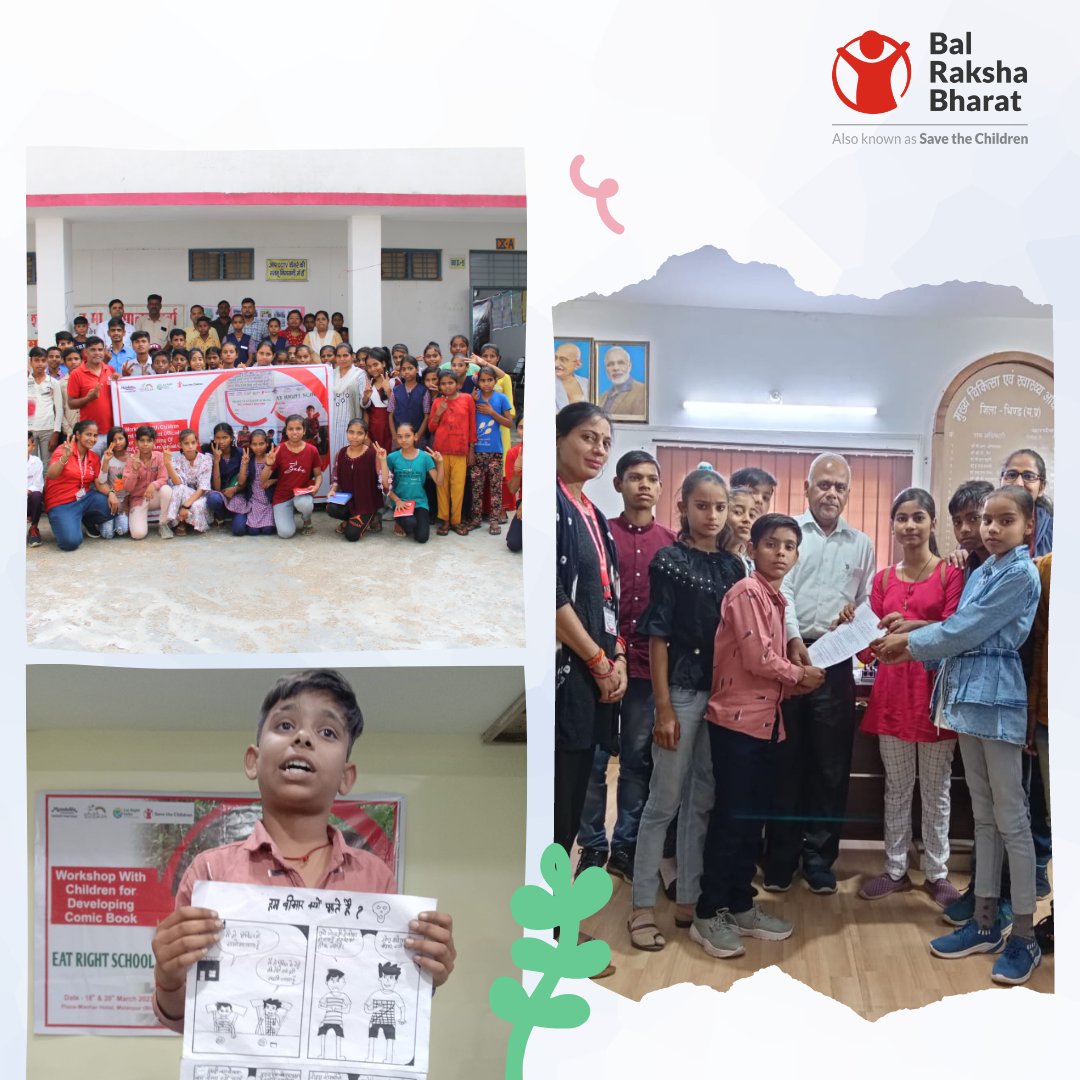#पोषण_माह_2023 ट्वीट शृंखला: मप्र का भिंड जिला, जहां स्थित है मालनपुर। वहां शासकीय माध्यमिक विद्यालय में बाल रक्षा भारत <a href="/fssaiindia/">FSSAI</a> के सहयोग से 'ईट राइट प्रोग्राम' का संचालन कर रहा है, जिसके अंतर्गत सेहत क्लब एवं बाल कैबिनेट का गठन किया गया है। #RashtriyaPoshanMaah2023 1/5