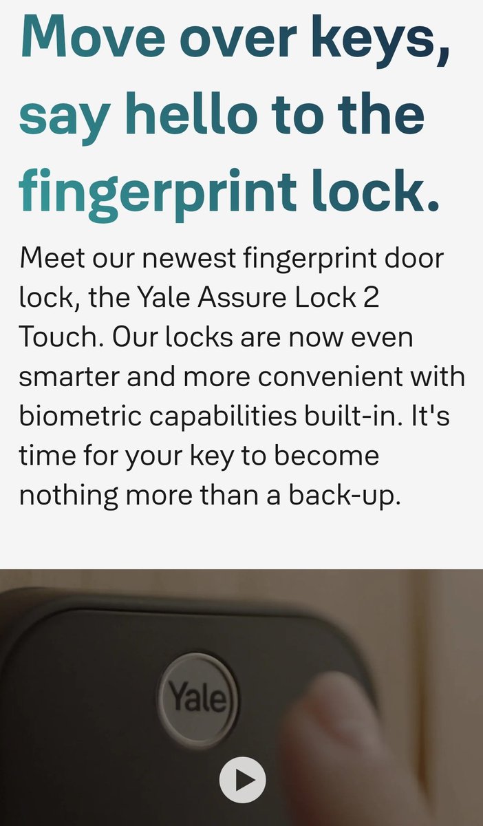 Bentyl50's tweet photo. #Yale has announced the release of a new 'Assure Lock 2 Touch', its first #fingerprint #smartlock
Ping @FingerprintCard
https://t.co/6hatLRrm4E https://t.co/lVd06YVaLg