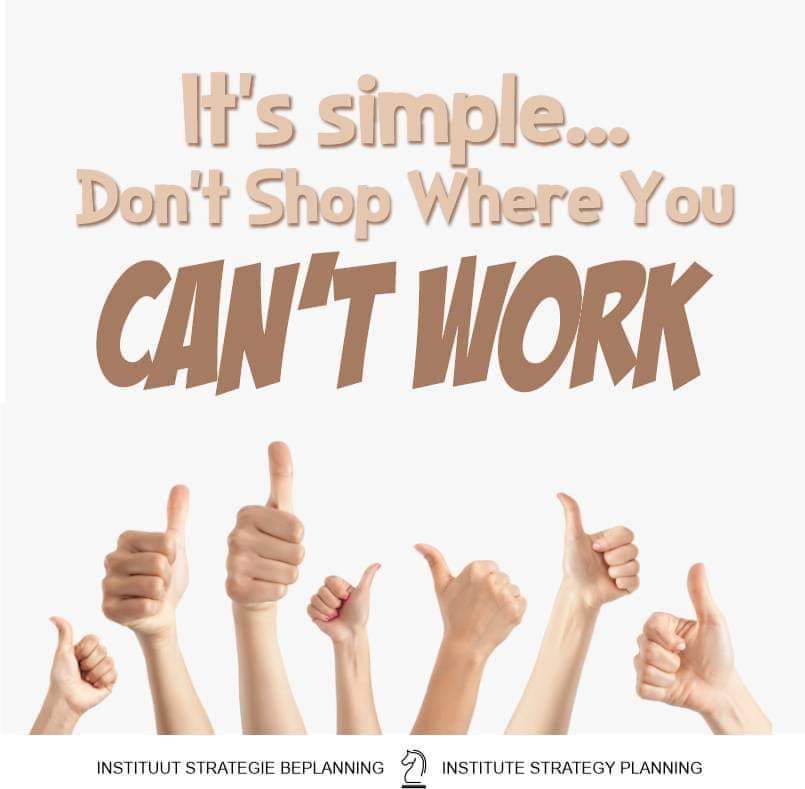 Business who comply with BBBEE and Affirmative action is perpetuating racism and poverty they are also enforcing invalid laws which is a crime against humanity
It's their responsibility to refuse these immoral laws the time is nearing when they will have to answer for evil deeds