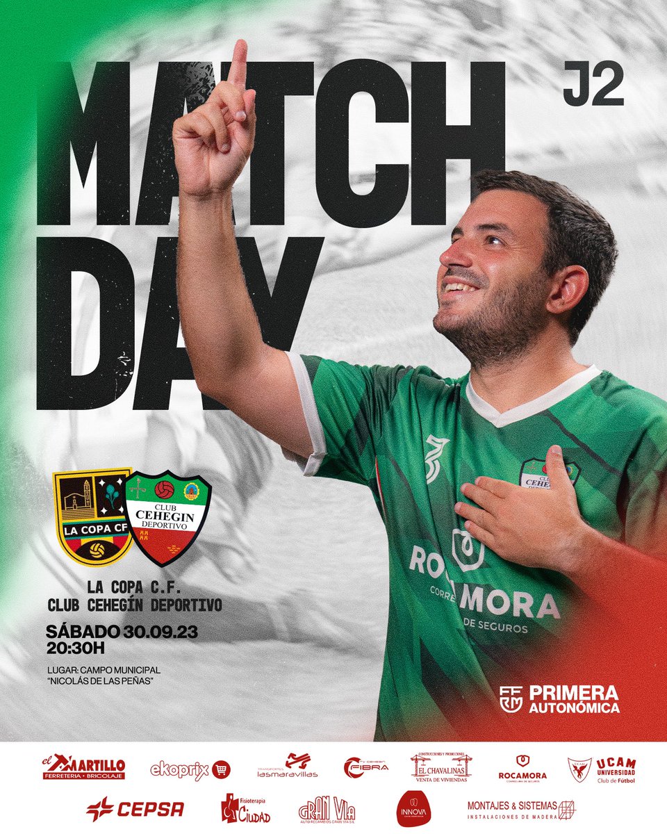🏆 1ª Autonómica | J2

🆚 La Copa C.F.
📆 Sábado, 30 de septiembre.
⌚️ 20:30h.
🏟️ Campo Municipal “Nicolás de la Peñas”