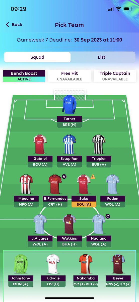 FPL_Eadles's tweet photo. @OfficialFPL Bench boost or not? https://t.co/9j5oWONqUo