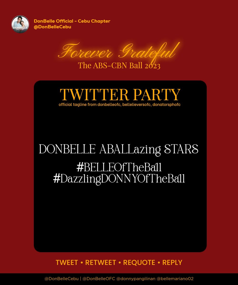 DonBelleCebu's tweet photo. We are so ready to see you on the red carpet, @bellemariano02 @donnypangilinan.

DONBELLE ABALLazing STARS
#BELLEOfTheBall
#DazzlingDONNYOfTheBall https://t.co/tupD1Z2fck