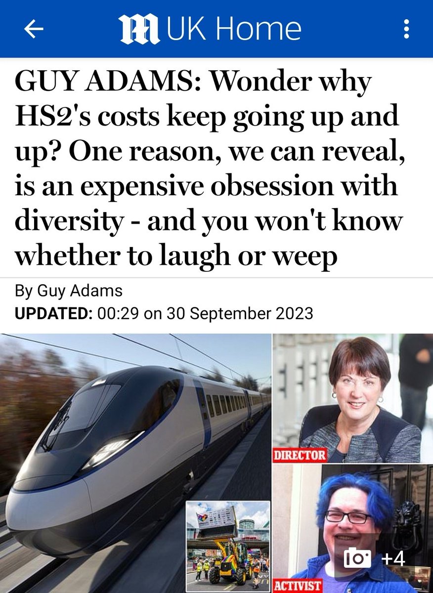 GUY ADAMS: What is to blame for the absolute shitshow that is HS2? Well it's OBVIOUSLY diversity!