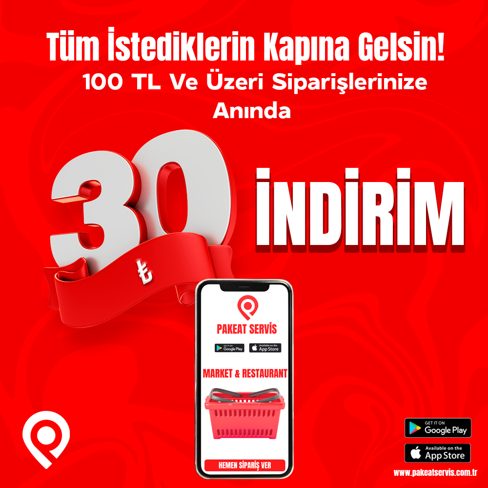 📌 Pakeat Servis Müşterilerine Özel Yapacağı 100₺ Alışverişe Anında 30₺ İndirim

📌 Kampanya Eredem Restaurant,Fel's Burger,Hatıra Tantuni,Güler Tantuni Ve Antep Çiğ Köfte'de Geçerlidir.

📌 KAMPANYA 08:10:2023 TARİHİNE KADAR GEÇERLİDİR.