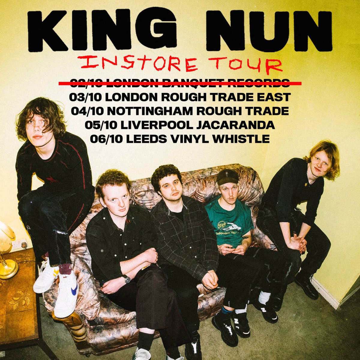 king_nun's tweet image. LONDON - Our instore at @BanquetRecords on Monday has SOLD OUT! Tickets still available for Tuesday's show at @RoughTrade East - don't miss out kingnun.lnk.to/instoretourLF