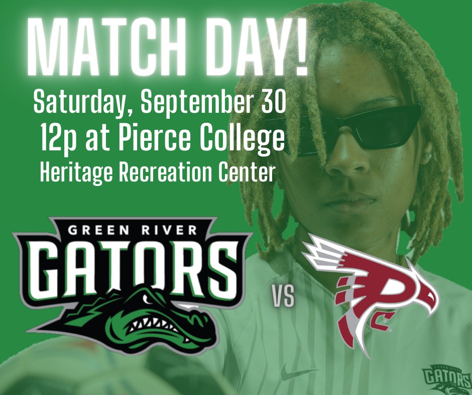 One more September Soccer Saturday! The Gators face @piercecollege at high noon 🕛 at the Heritage Recreation Center. Livestream on @NWACSports Network! 🐊⚽️