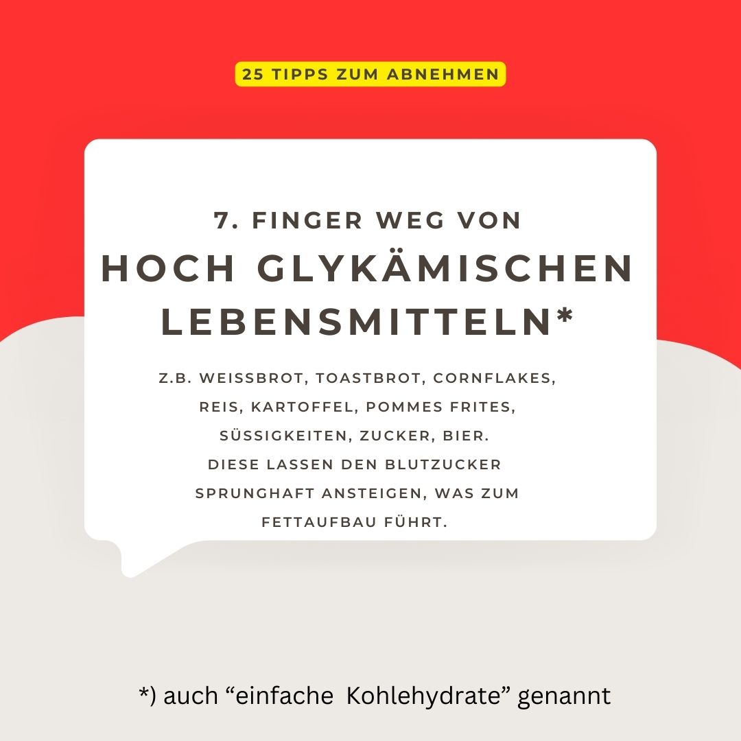 Lebensmittel mit hohem glykämischem Index führen zu #Übergewicht, da sie den Blutzucker sprunghaft ansteigen lassen und dadurch die Insulinausschüttung, was wiederum fett macht. Z.B. Weißbrot, Toastbrot, Cornflakes, Reis, Kartoffel, Pommes Frites, Süßigkeiten, Zucker, Bier.