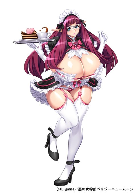 イベント「ご主人様、ご奉仕の時間です!」開催中!
アイナリンド嬢のメイド衣装設定にて宣伝～
露出度は高めで! の注文にノリノリで^^

更に担当さんにも乗せられてゲームのイラストはどんどんムチムチに😊💕
メガネも新調してまーす❤️ よろしくね!
#悪の女幹部PNM
https://t.co/pnuAFfq8U9 