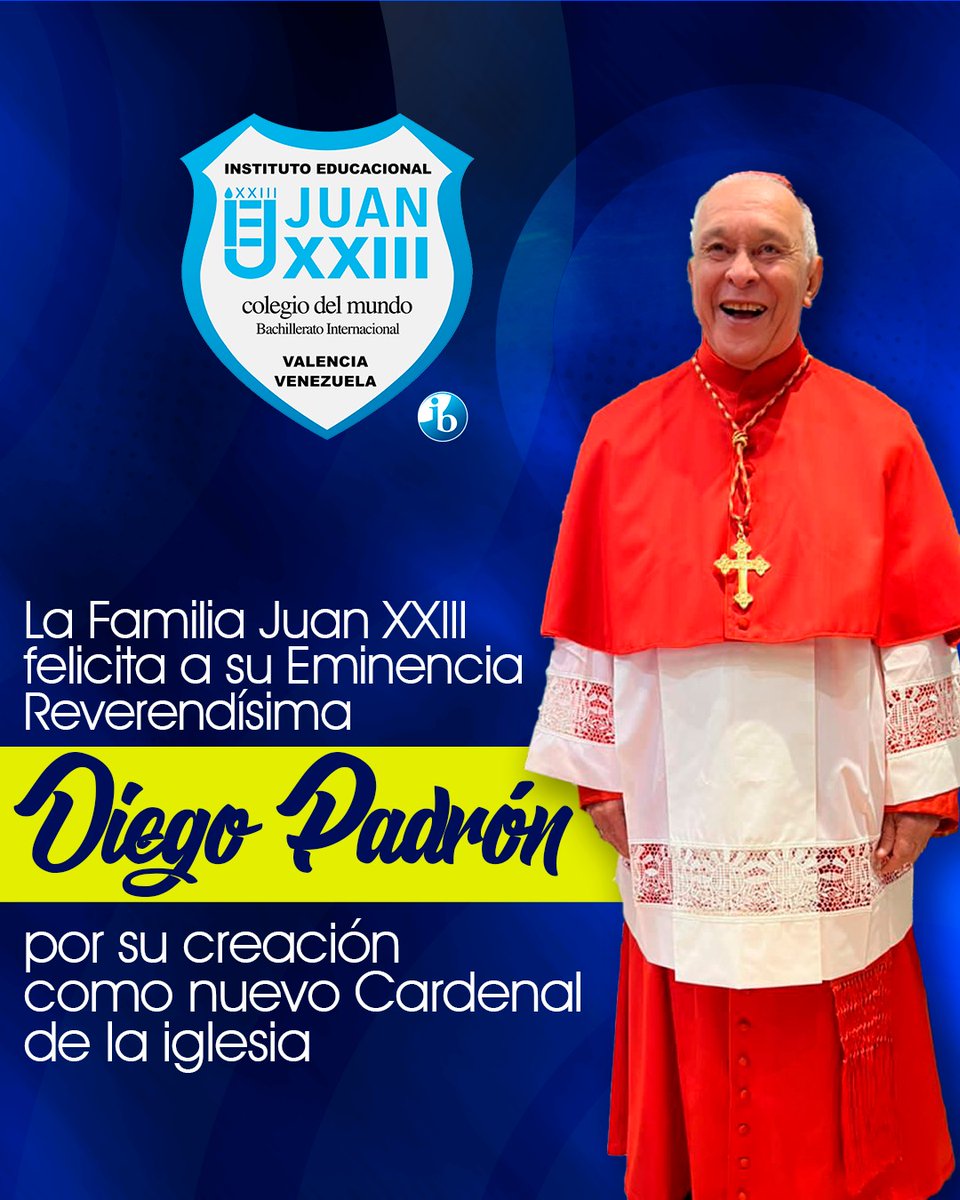 ¡Felicidades, Cardenal Diego Padrón! Que su labor continúe iluminando el camino de la fe y la esperanza en Venezuela y más allá.

#SomosJuanXXIII