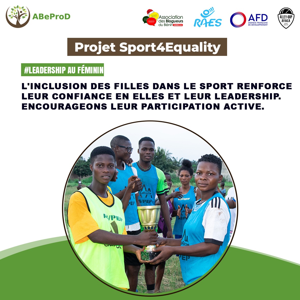 Lorsque les filles sont incluses dans le sport, cela va bien au-delà de la compétition. C'est une opportunité de renforcer leur confiance en elles et de développer leur leadership. Le sport offre aux filles un cadre où elles se surpasser et se réaliser pleinement 
#sport4equality