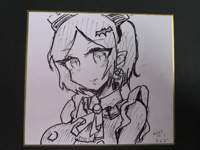 メイド吸血鬼速水奏色紙とデビルポリス速水奏色紙が描けた