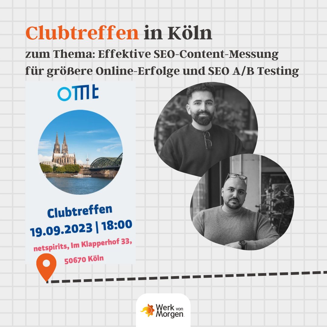 🌟📢 Clubtreffen in Köln bei Netspirit 19.09.2023 - Ein tolle Gelegenheit für Online Marketing Experten! Unsere beiden CEOs wollten sich das ganze mal aus der nähe anschauen! 🚀
Zum Thema: Effektive SEO-Content-Messung für größere Online-Erfolge und SEO A/B Testing.