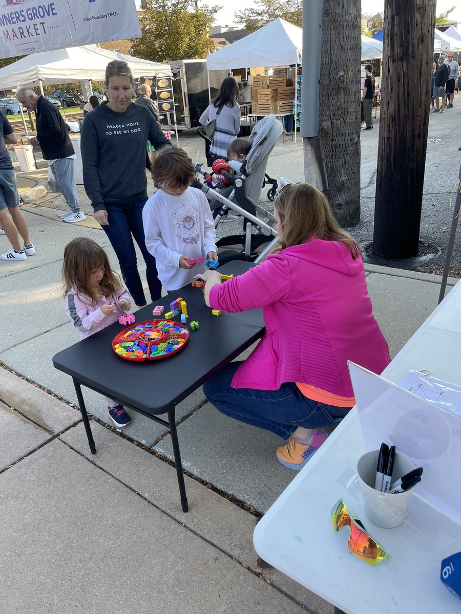 khurckes's tweet photo. We are all set up and enjoying the beautiful weather at the Farmers Market this morning! Hope to see you! #dg58pride #dgmath https://t.co/bDFGpcmyVn