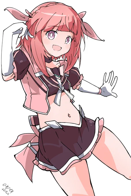 愛花ちゃんとむっちゃんのファクタースーツはアイドル衣装ってより変身バトルヒロインって感じがなんとなくある( 'ω') #アリスギア #アリスギアお絵かき 