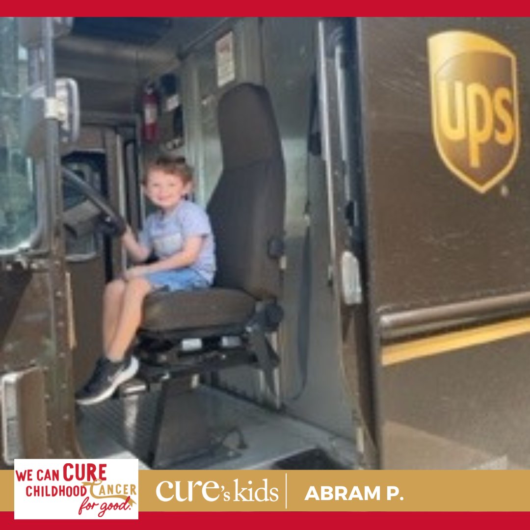 After his rhabdomyosarcoma diagnosis, Abram underwent 42 weeks of chemo and six weeks of proton radiation. He rang the bell in February 2021! Abram started Kindergarten this year and wants to become a UPS driver. Read about this future UPS driver at hubs.ly/Q022xrlM0.