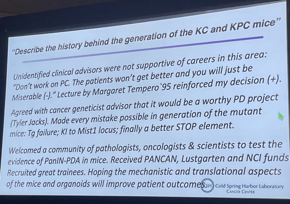 Grainne O'Kane (@graokane) on Twitter photo Dave Tuveson takes us through KC & KPC journey-required by <a href="/Aiims1742/">Anirban Maitra</a>
➡️updates on the hallmarks of #PancreaticCancer
➡️KRAS no longer undruggable but lots to do - most importantly⭐️
‘You cannot succeed unless you fail and fail again’🌟
✅Huge progress is being made! #AACRPan23 Dave Tuveson takes us through KC & KPC journey-required by <a href="/Aiims1742/">Anirban Maitra</a>
➡️updates on the hallmarks of #PancreaticCancer
➡️KRAS no longer undruggable but lots to do - most importantly⭐️
‘You cannot succeed unless you fail and fail again’🌟
✅Huge progress is being made! #AACRPan23